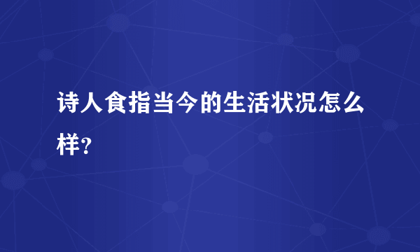 诗人食指当今的生活状况怎么样？