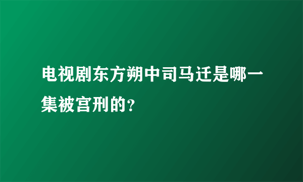 电视剧东方朔中司马迁是哪一集被宫刑的？