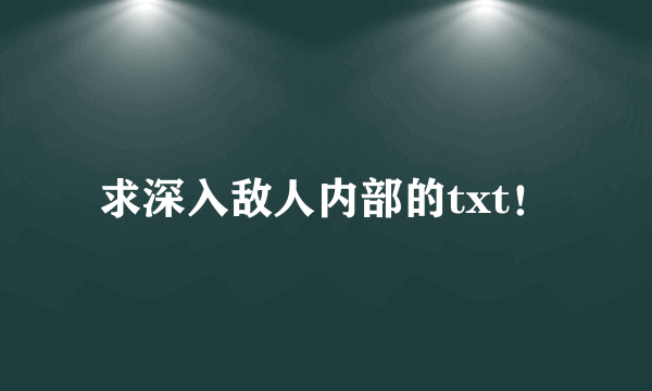 求深入敌人内部的txt！