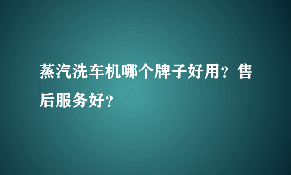 蒸汽洗车机哪个牌子好用？售后服务好？