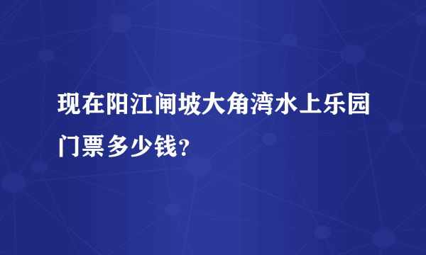 现在阳江闸坡大角湾水上乐园门票多少钱？