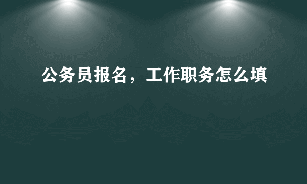 公务员报名，工作职务怎么填