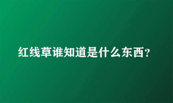 红线草谁知道是什么东西？