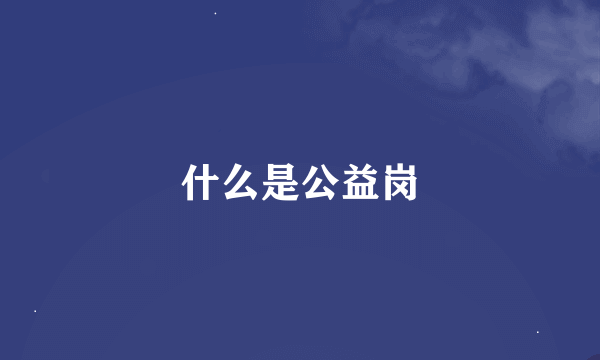 什么是公益岗