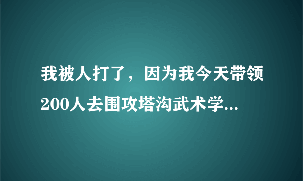 我被人打了，因为我今天带领200人去围攻塔沟武术学校，结果打不过武术学校的人，反而被他们打了