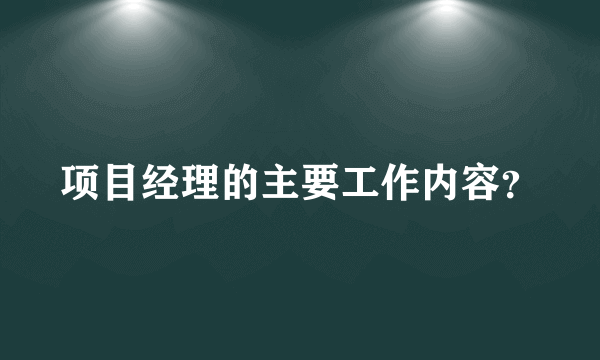 项目经理的主要工作内容？