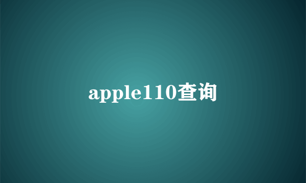 apple110查询