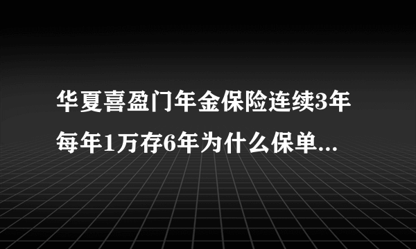 华夏喜盈门年金保险连续3年每年1万存6年为什么保单上是保终身？