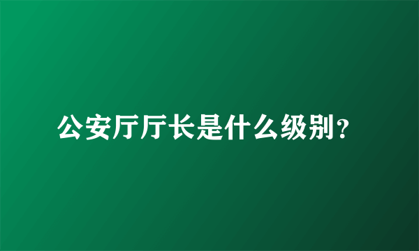 公安厅厅长是什么级别？