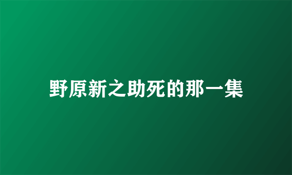 野原新之助死的那一集