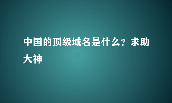 中国的顶级域名是什么？求助大神