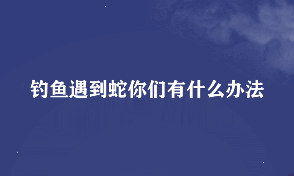 钓鱼遇到蛇你们有什么办法