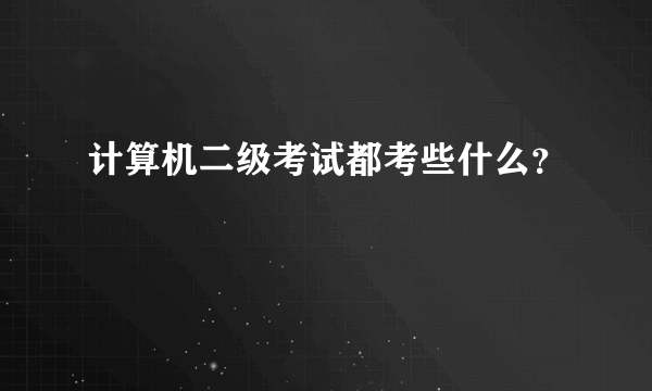 计算机二级考试都考些什么？