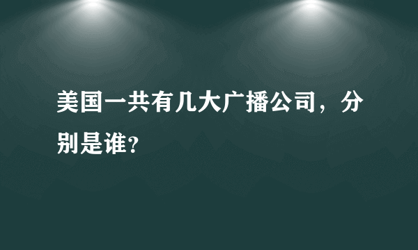 美国一共有几大广播公司，分别是谁？