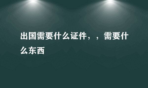 出国需要什么证件，，需要什么东西