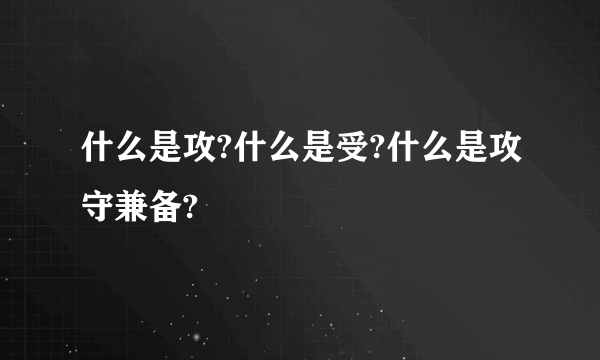 什么是攻?什么是受?什么是攻守兼备?