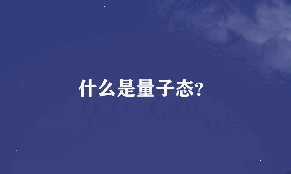 什么是量子态？