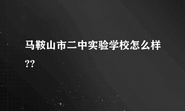 马鞍山市二中实验学校怎么样??