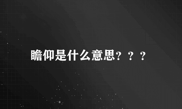 瞻仰是什么意思？？？