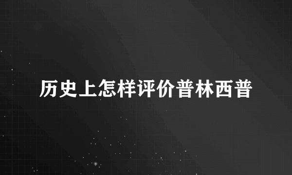 历史上怎样评价普林西普