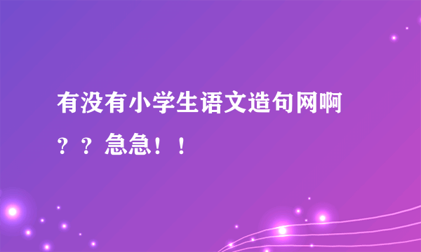 有没有小学生语文造句网啊 ？？急急！！