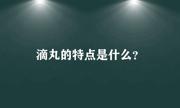 滴丸的特点是什么？