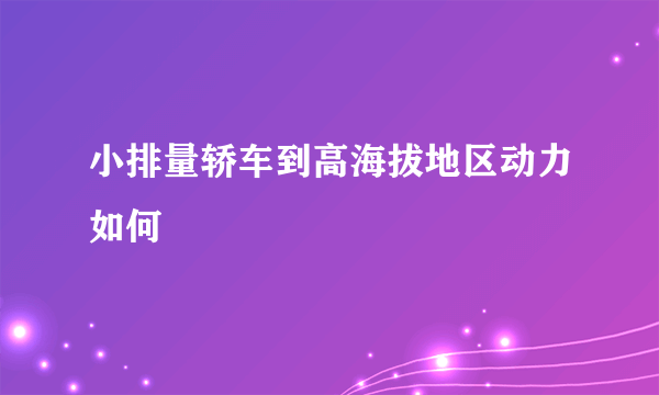 小排量轿车到高海拔地区动力如何