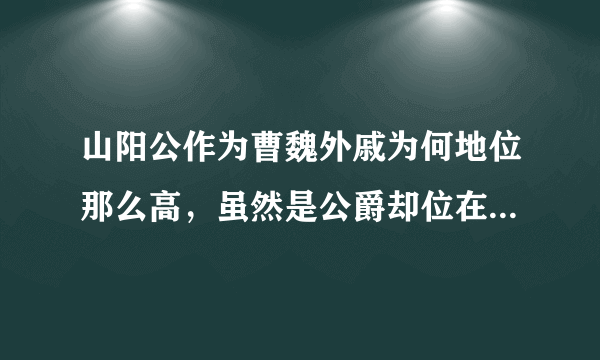 山阳公作为曹魏外戚为何地位那么高，虽然是公爵却位在王爵至上，而且山阳公的女儿只是贵人