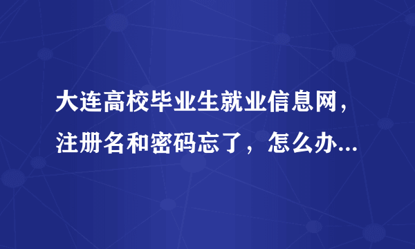 大连高校毕业生就业信息网，注册名和密码忘了，怎么办，急！！！