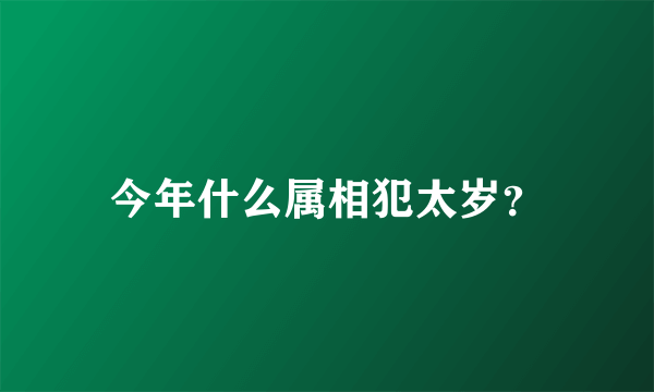 今年什么属相犯太岁？