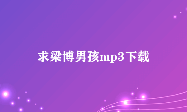 求梁博男孩mp3下载