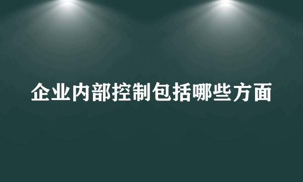 企业内部控制包括哪些方面