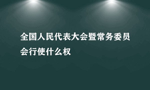 全国人民代表大会暨常务委员会行使什么权