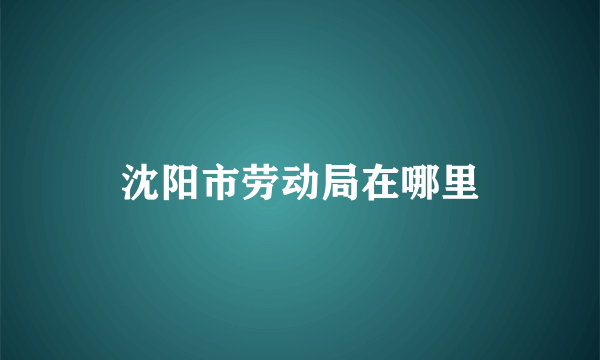 沈阳市劳动局在哪里