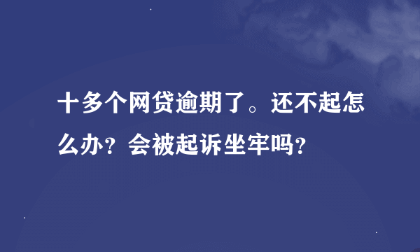 十多个网贷逾期了。还不起怎么办？会被起诉坐牢吗？