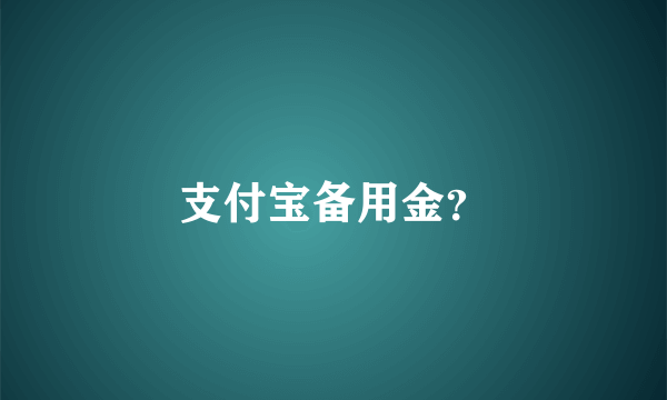 支付宝备用金？