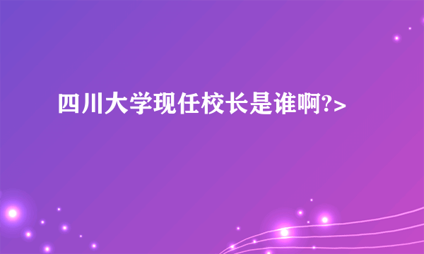 四川大学现任校长是谁啊?>