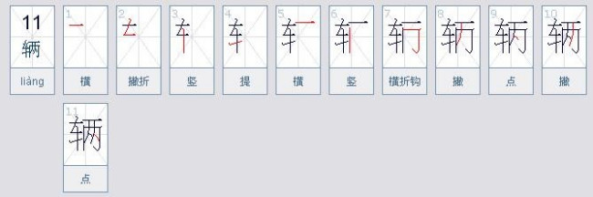车和车字旁的笔顺