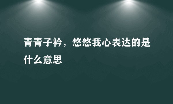 青青子衿，悠悠我心表达的是什么意思