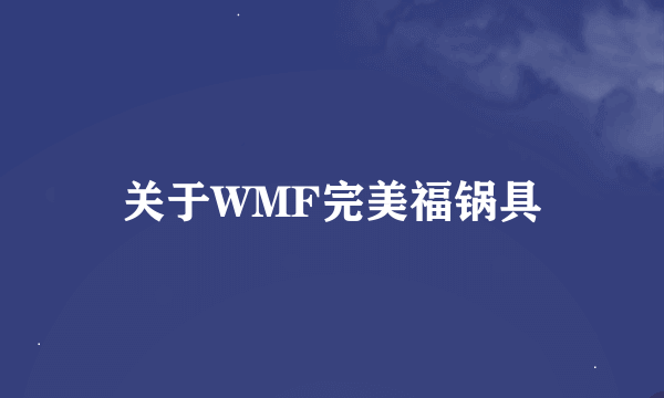 关于WMF完美福锅具