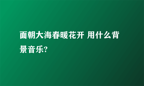 面朝大海春暖花开 用什么背景音乐?