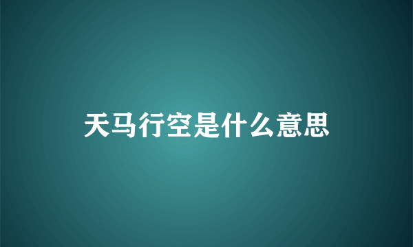 天马行空是什么意思