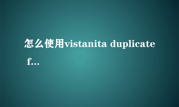 怎么使用vistanita duplicate finder