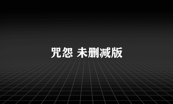 咒怨 未删减版