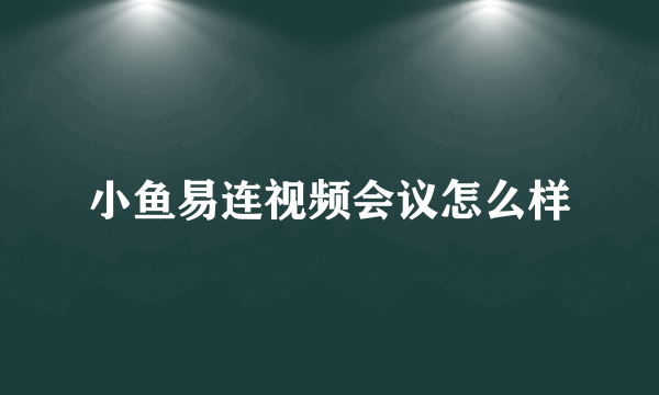 小鱼易连视频会议怎么样