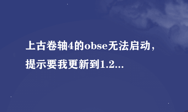 上古卷轴4的obse无法启动，提示要我更新到1.2.1.416，我都下载了0020的版本了，就是不行？