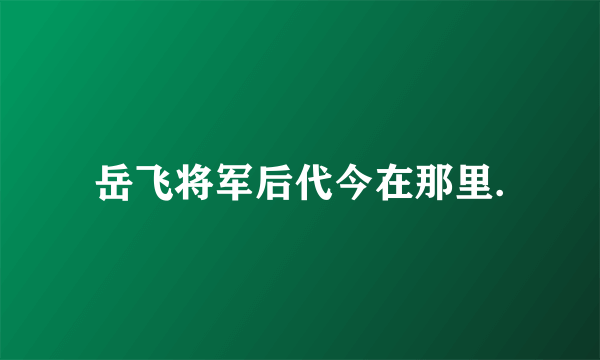 岳飞将军后代今在那里.