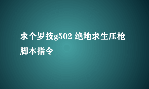 求个罗技g502 绝地求生压枪脚本指令