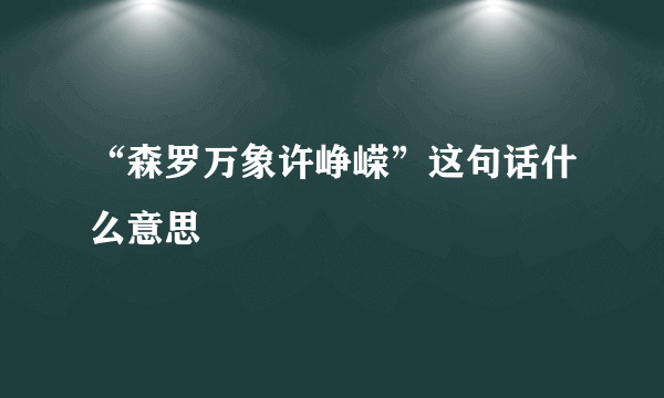 “森罗万象许峥嵘”这句话什么意思