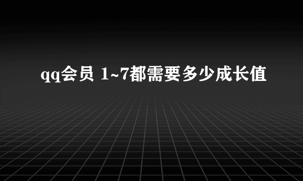 qq会员 1~7都需要多少成长值